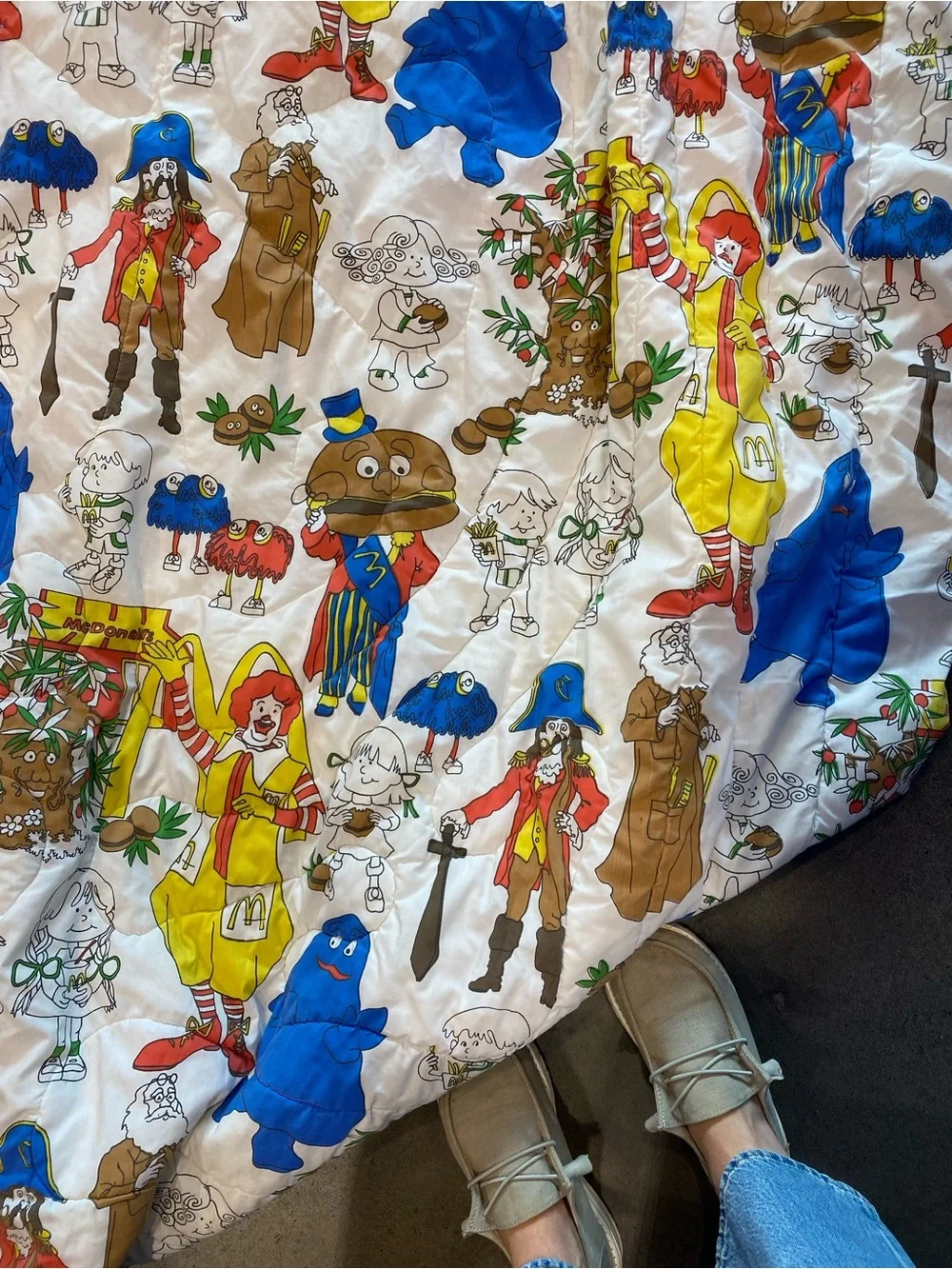 Vintage 70’s McDonald's Colorful Character Print throw quilt